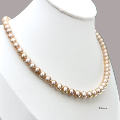 Metallic Orange Pearl Necklace
