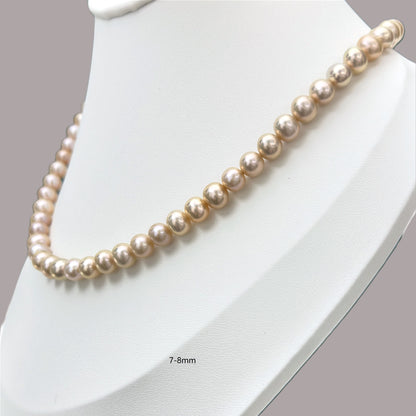 Metallic Orange Pearl Necklace