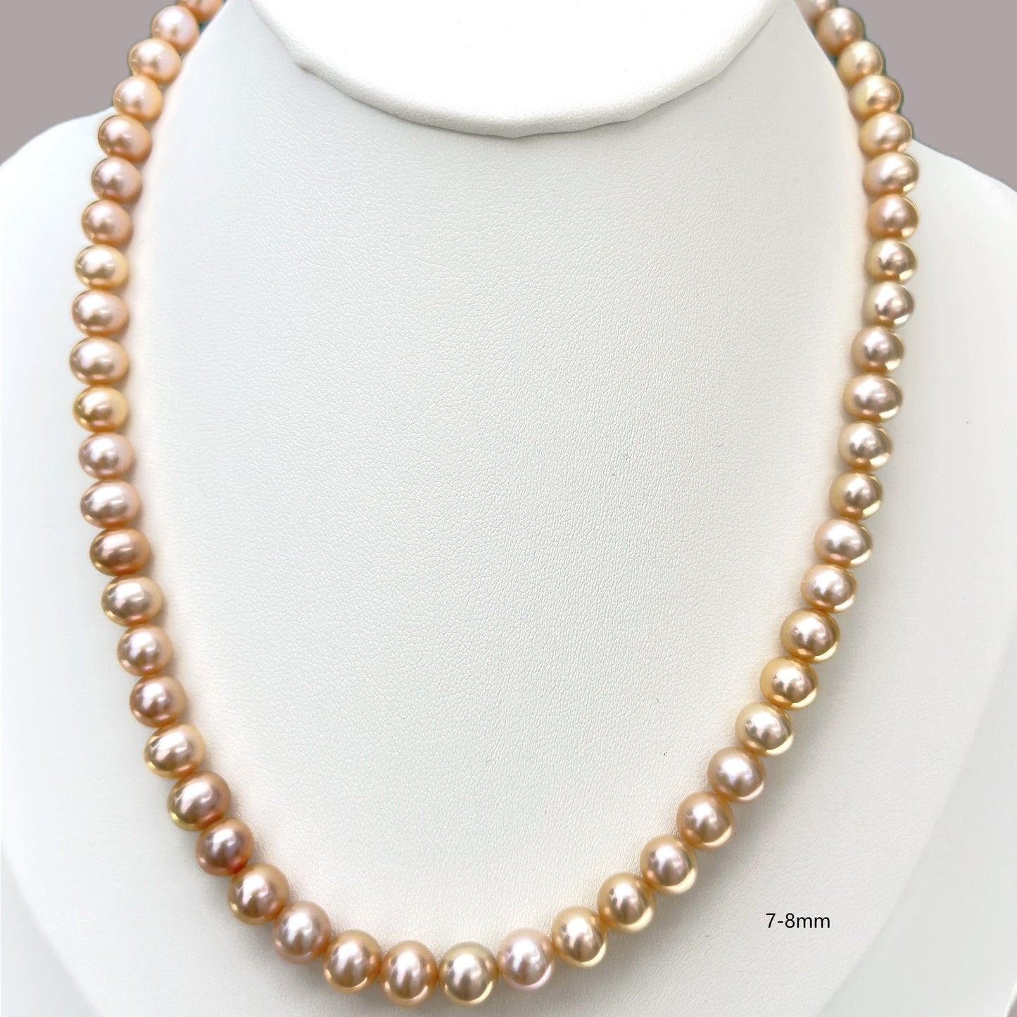 Metallic Orange Pearl Necklace