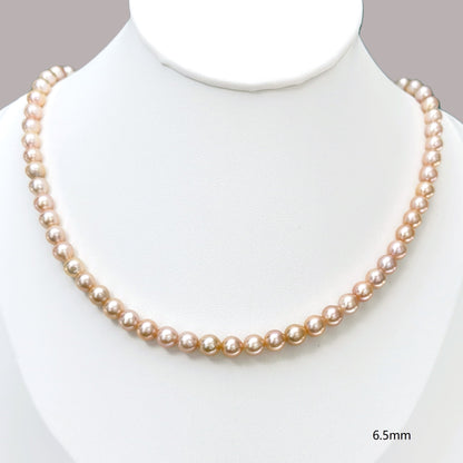 Metallic Orange Pearl Necklace