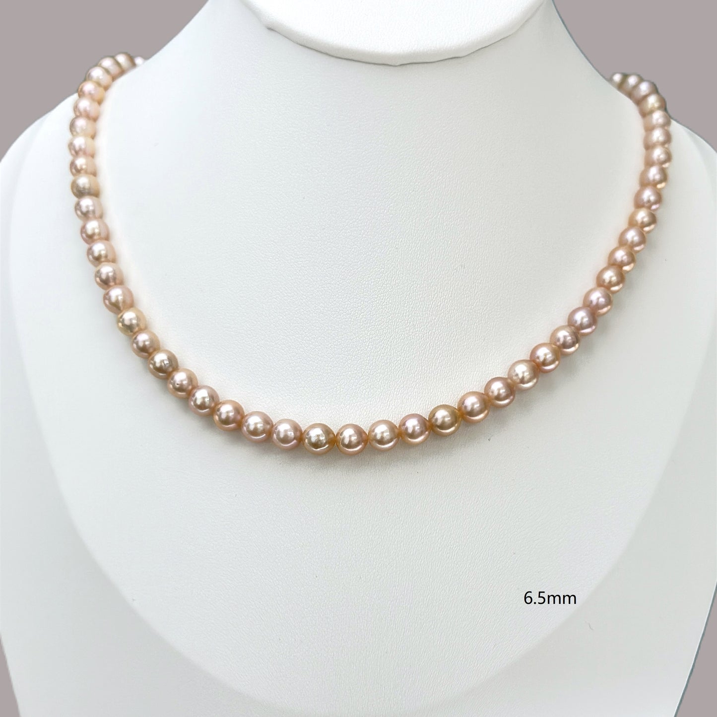 Metallic Orange Pearl Necklace