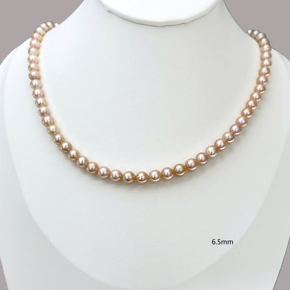 Metallic Orange Pearl Necklace