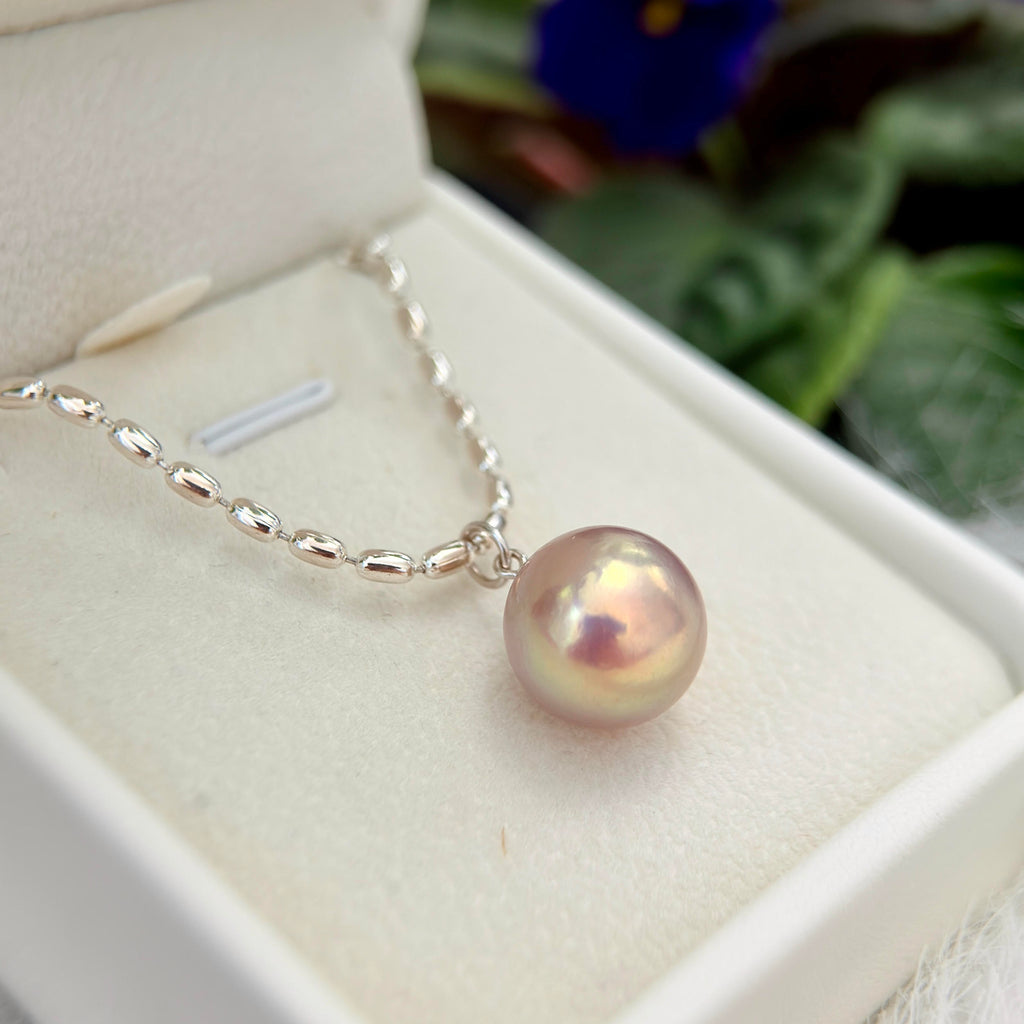 13.1mm Metallic Pink Golden Green Freshwater Pearl Pendant