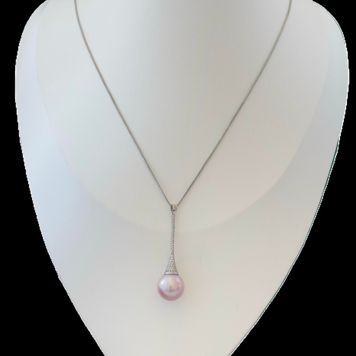 Pagoda Pearl Pendant Necklace – Lavender & Warm Halo