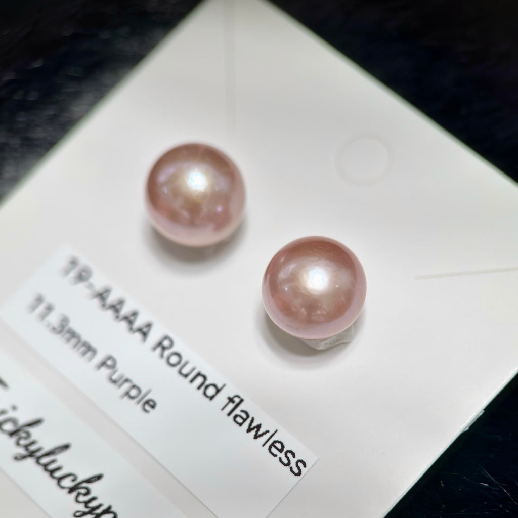 Natural Freshwater Pearl Stud Earrings | 10–13mm Pink, Purple & Metallic Pearls | Choose Your Pair