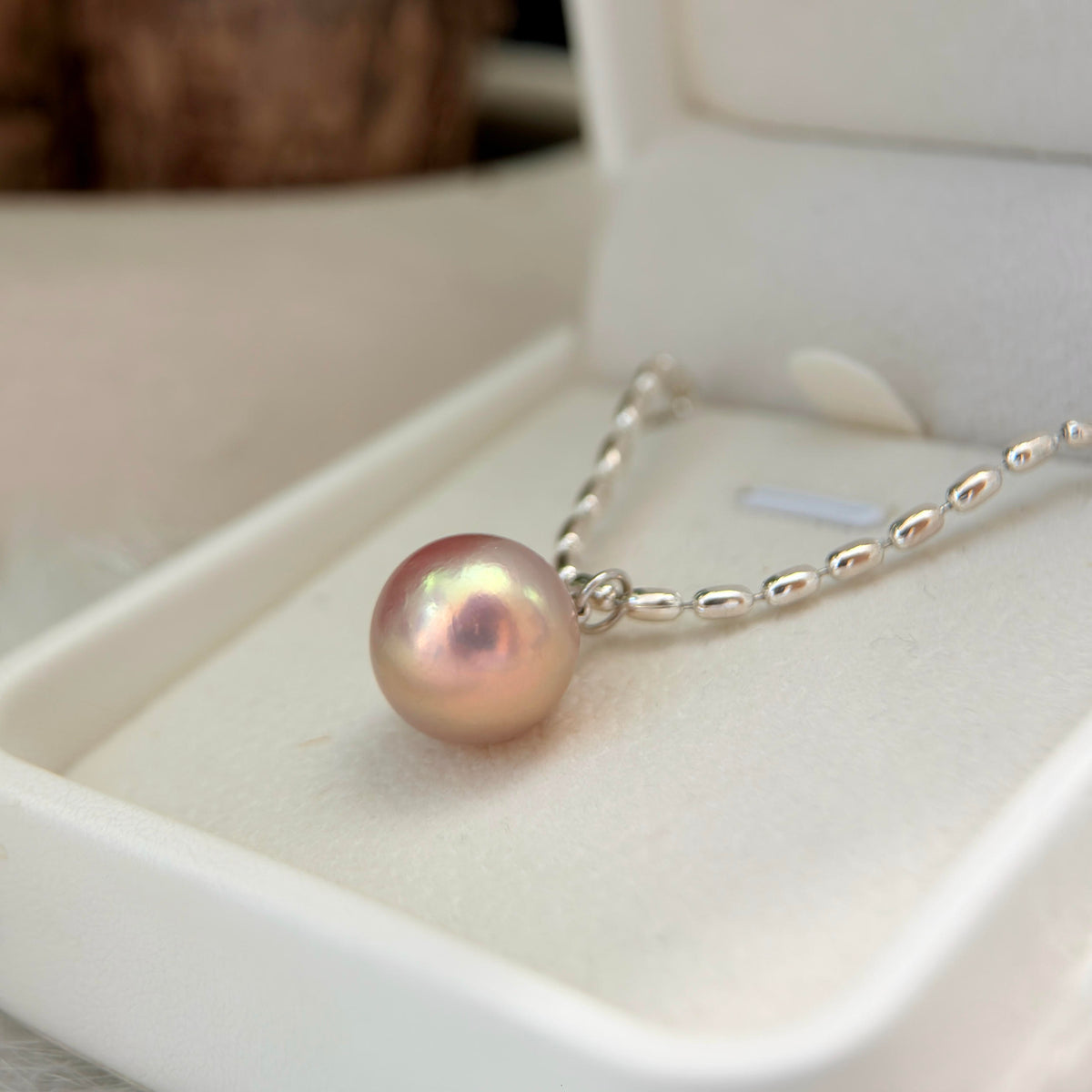 13.1mm Metallic Pink Golden Green Freshwater Pearl Pendant