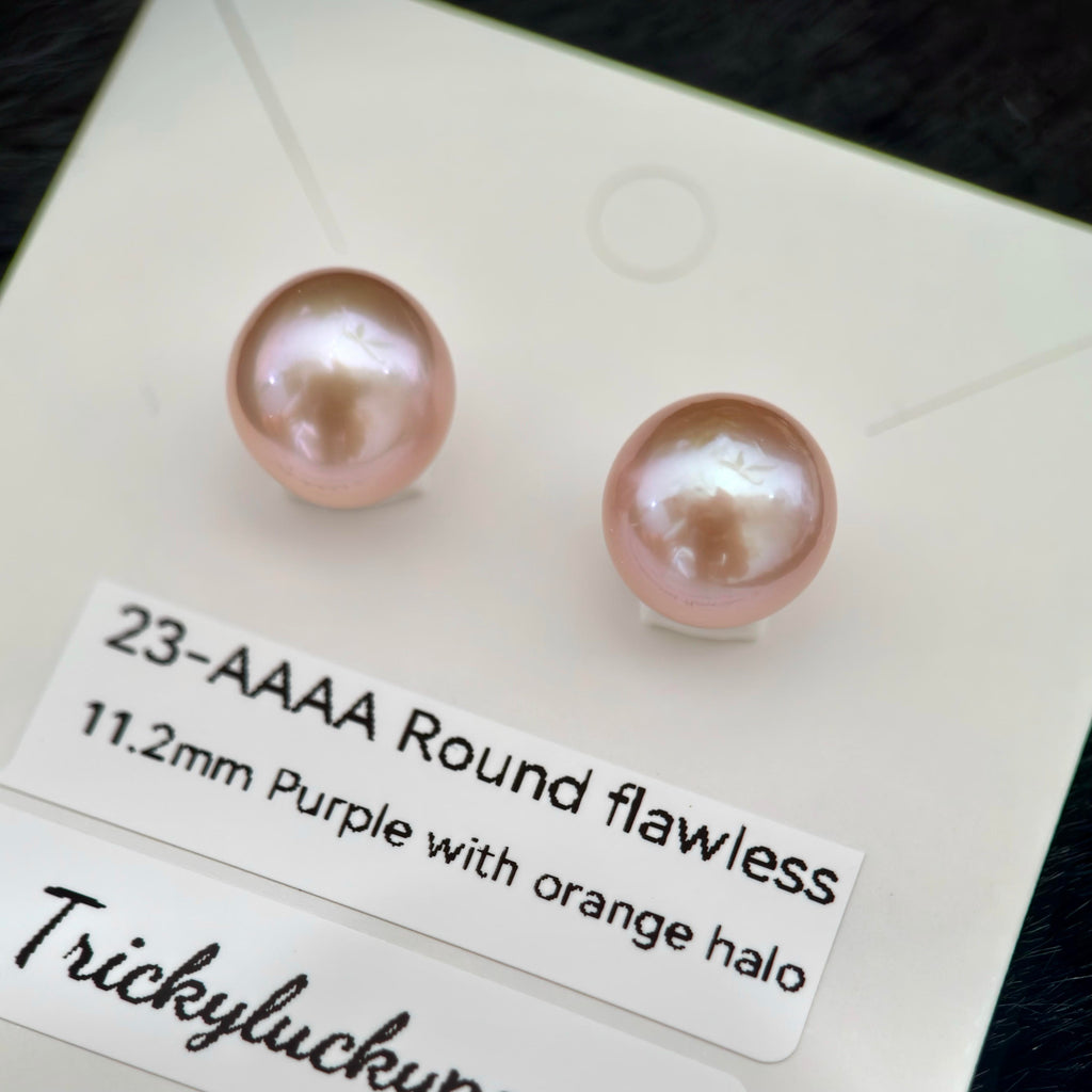 Natural Freshwater Pearl Stud Earrings | 10–13mm Pink, Purple & Metallic Pearls | Choose Your Pair