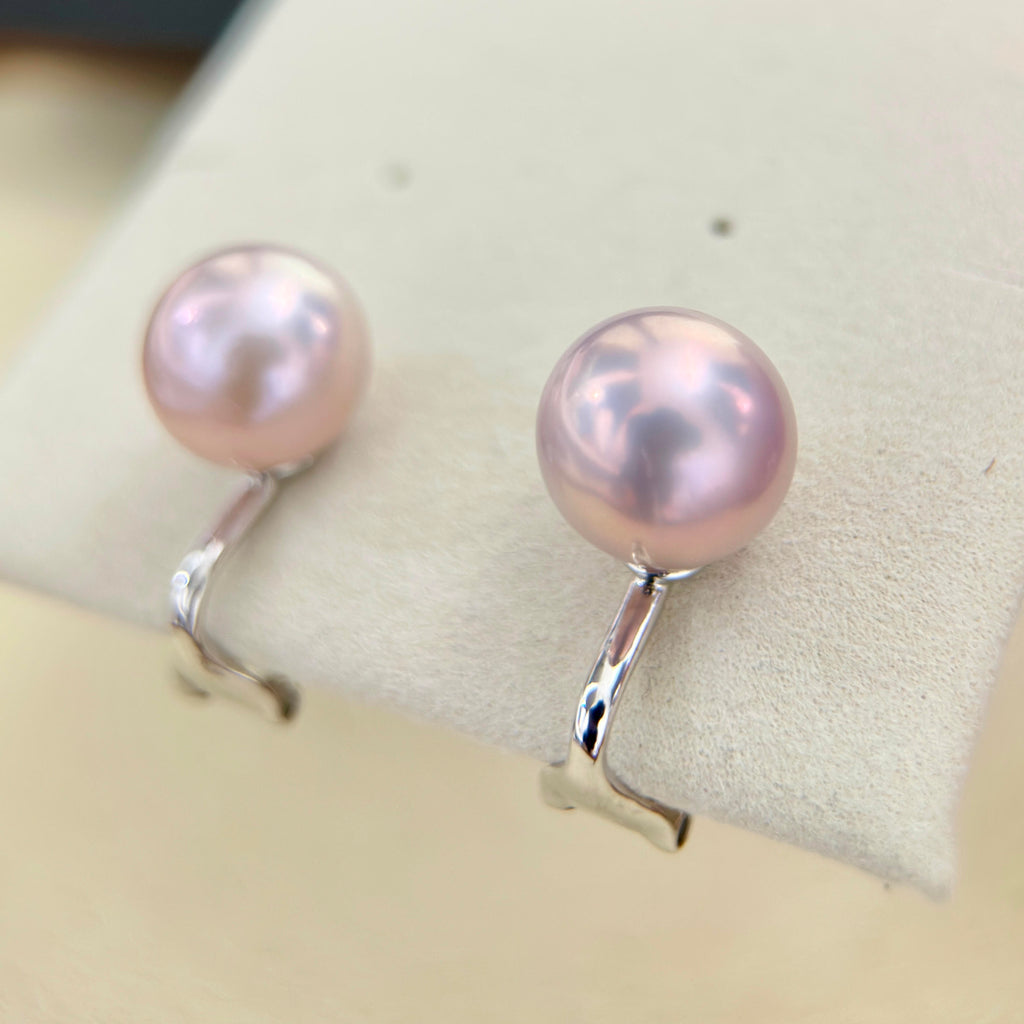 12mm Soft Pink Pearl Clip-On Earrings