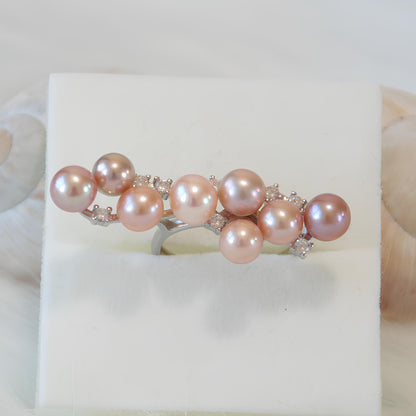 Wave Multi Pearl Ring