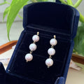 Triple White Freshwater Pearl Drop Earrings – Pink Halo