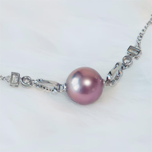 Punk Purple Pearl Necklace