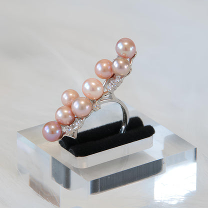 Wave Multi Pearl Ring