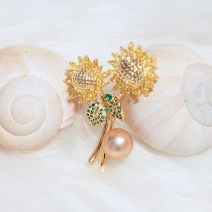 Sunflower Pearl brooch