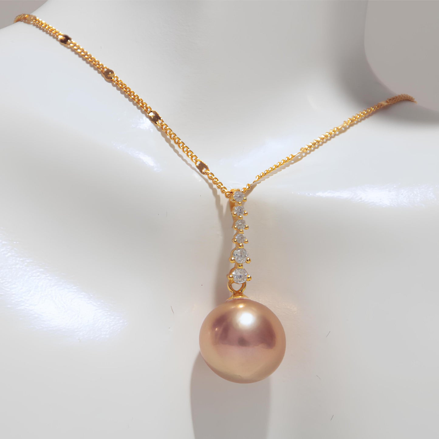 Spiritual Diamond Pearl Necklace Pendant