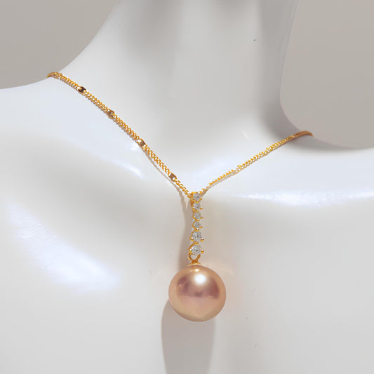 Spiritual Diamond Pearl Necklace Pendant