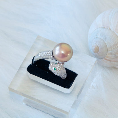 Wild cheetah pearl ring