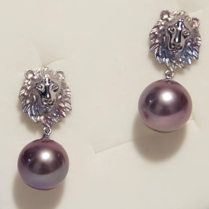 Lion Pearl Earrings