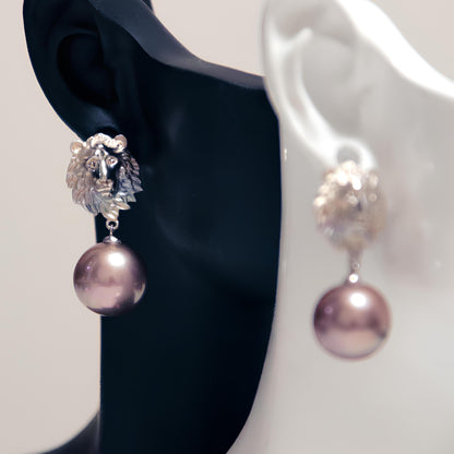 Lion Pearl Earrings