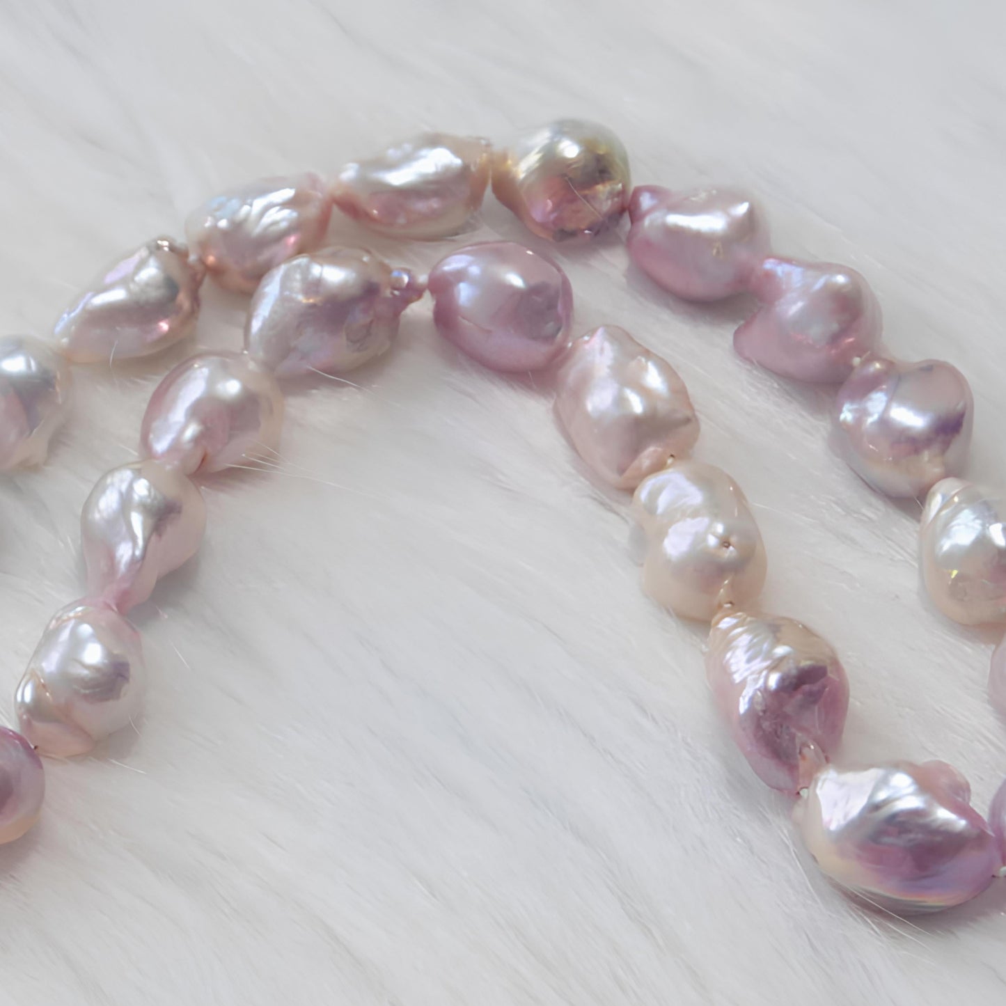 Fairy Pink and Purple Baroque Necklace