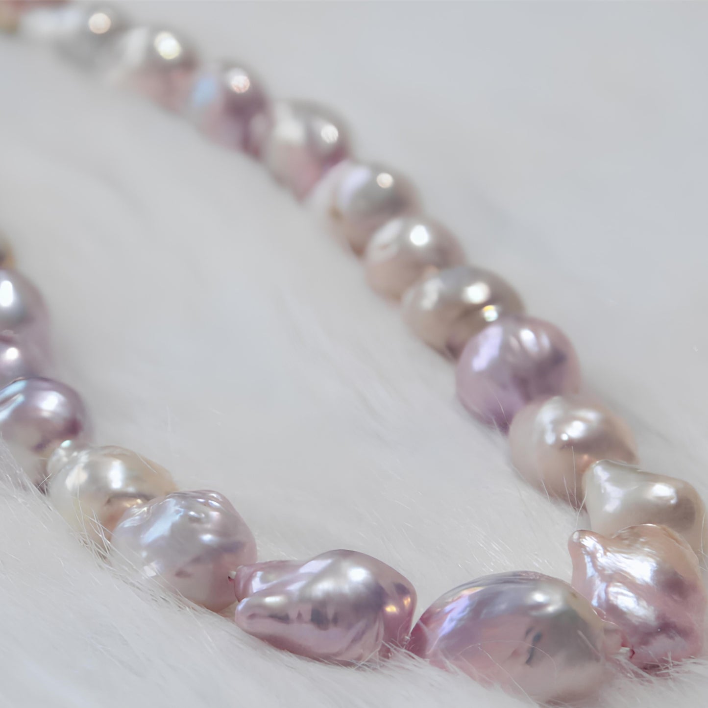 Fairy Pink and Purple Baroque Necklace