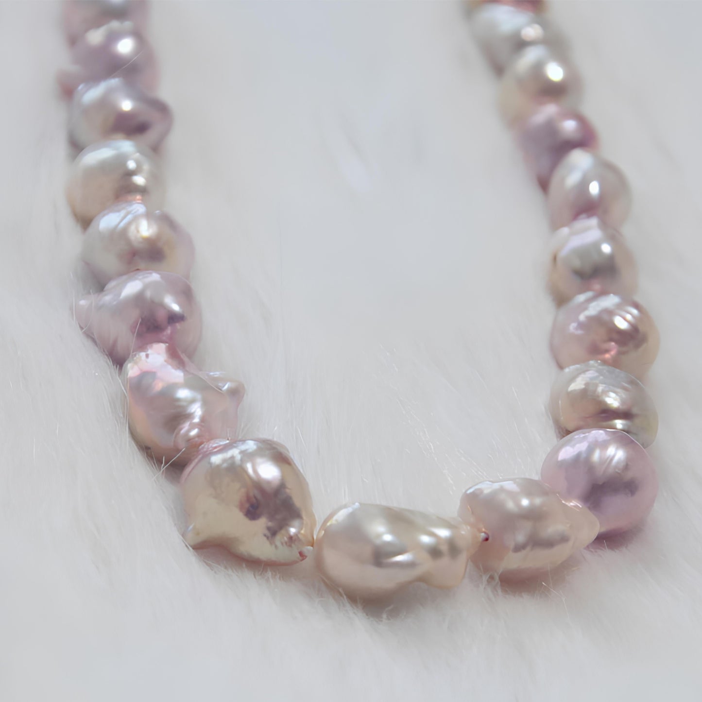 Fairy Pink and Purple Baroque Necklace