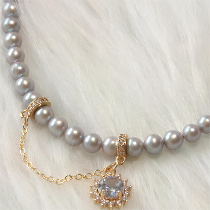 Grey-Blue Pearl Necklace