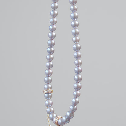 Grey-Blue Pearl Necklace