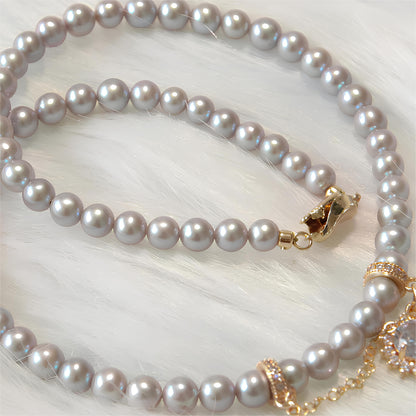 Grey-Blue Pearl Necklace