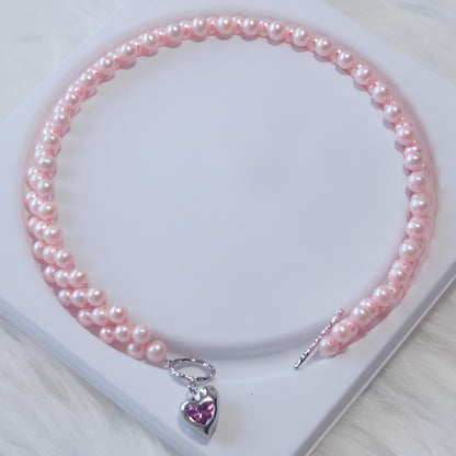 Pink Punk Pearl Necklace