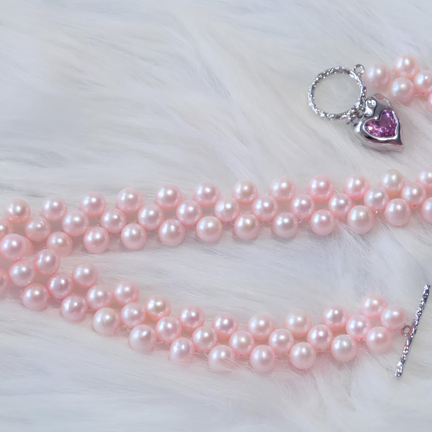 Pink Punk Pearl Necklace