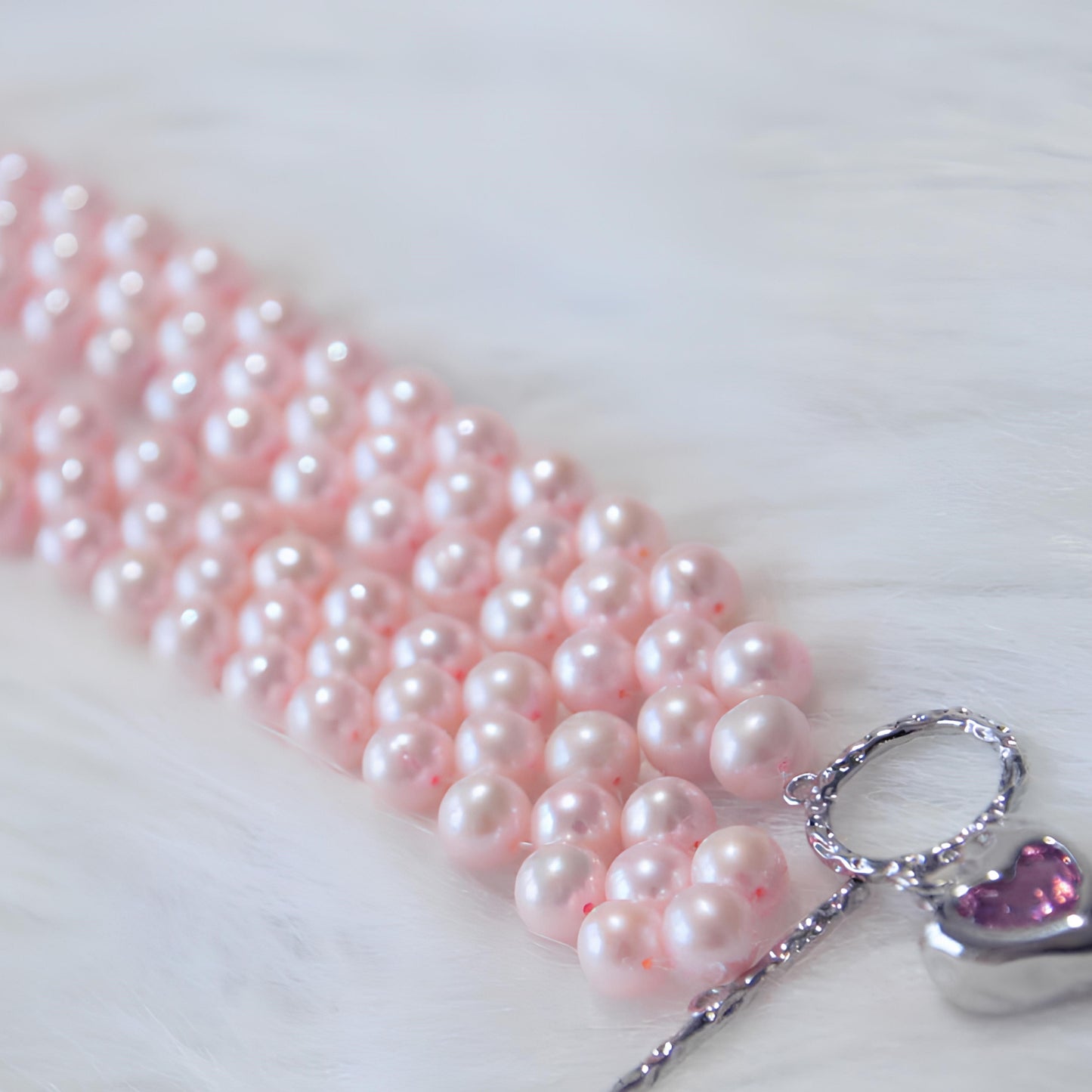 Pink Punk Pearl Necklace