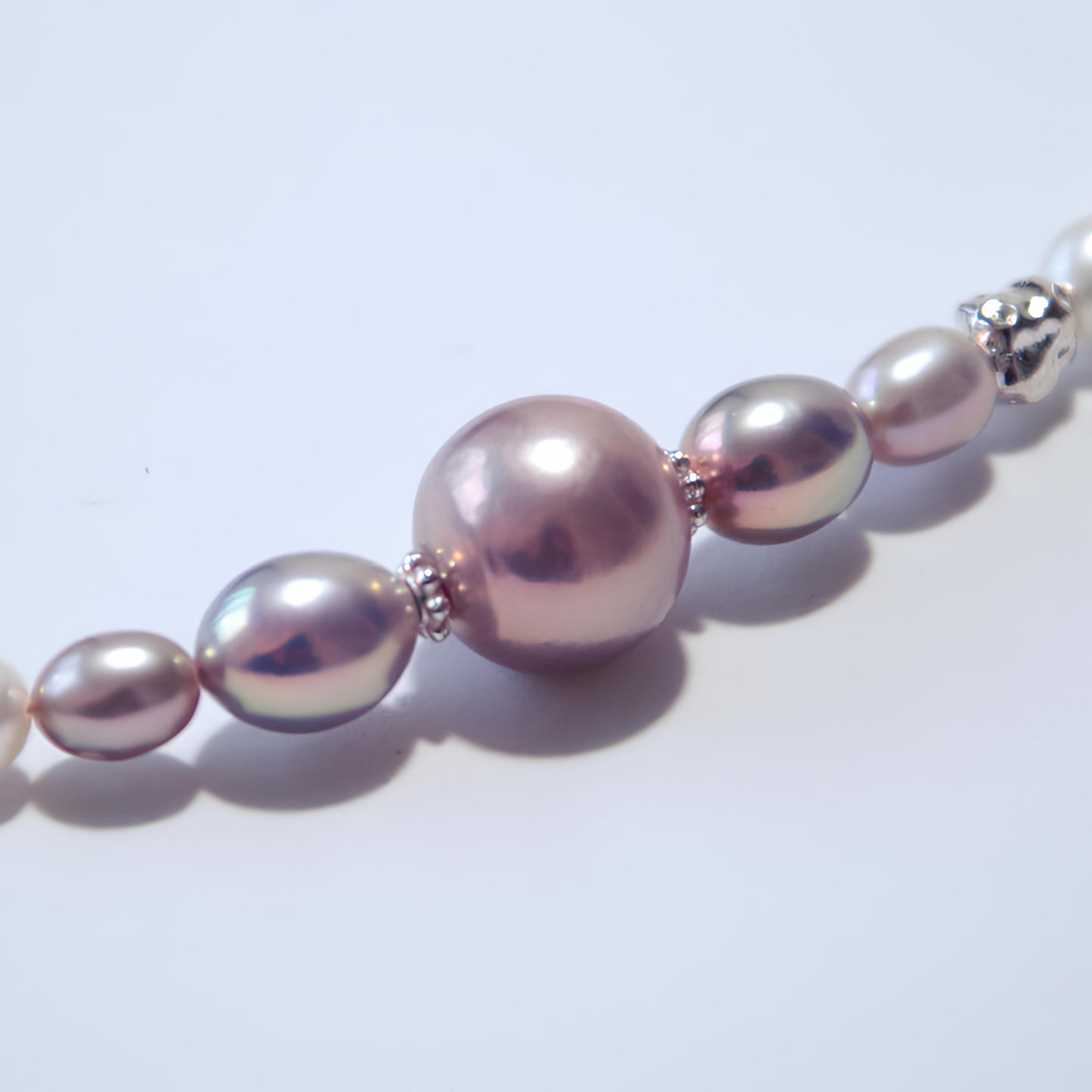 Metallic Pink Purple Pearl Collar Necklace