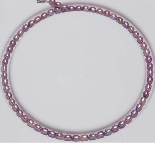 Purple Oval Pearl Necklace