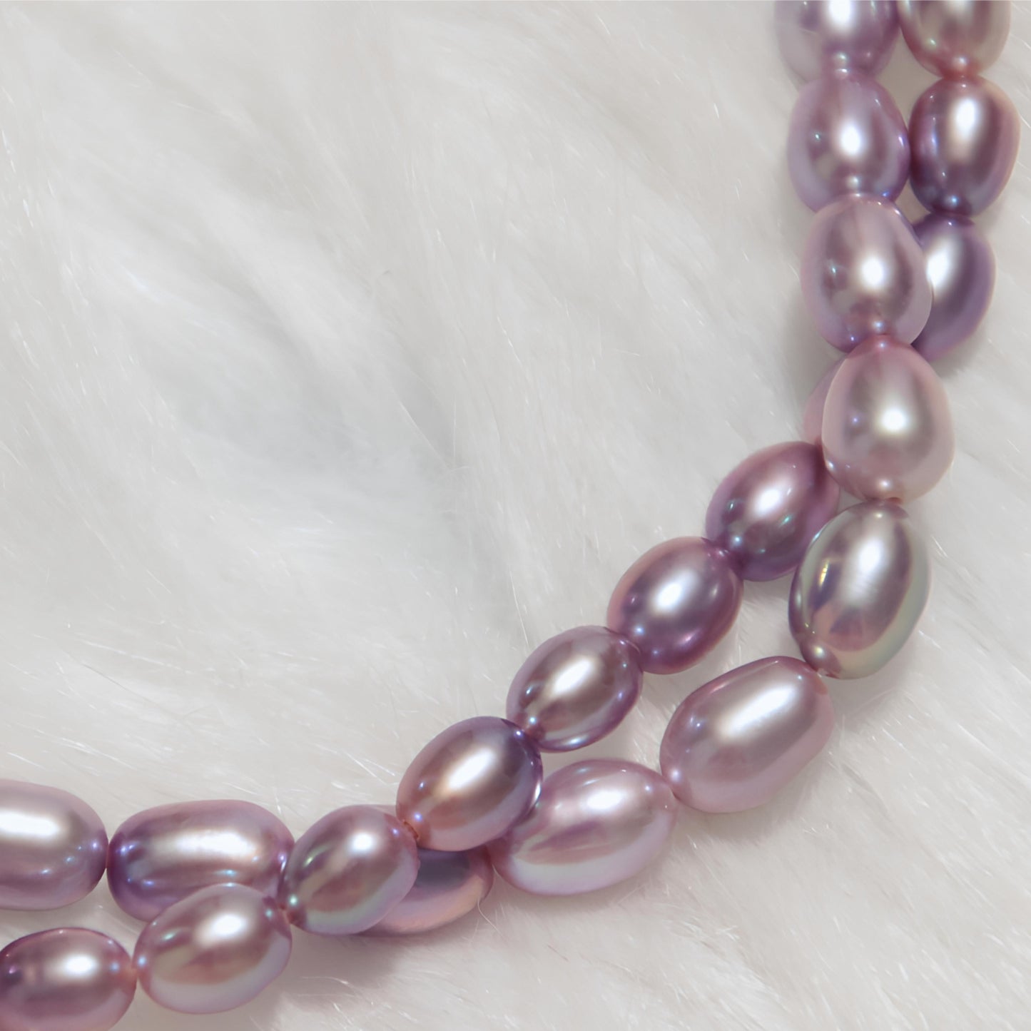 Purple Oval Pearl Necklace