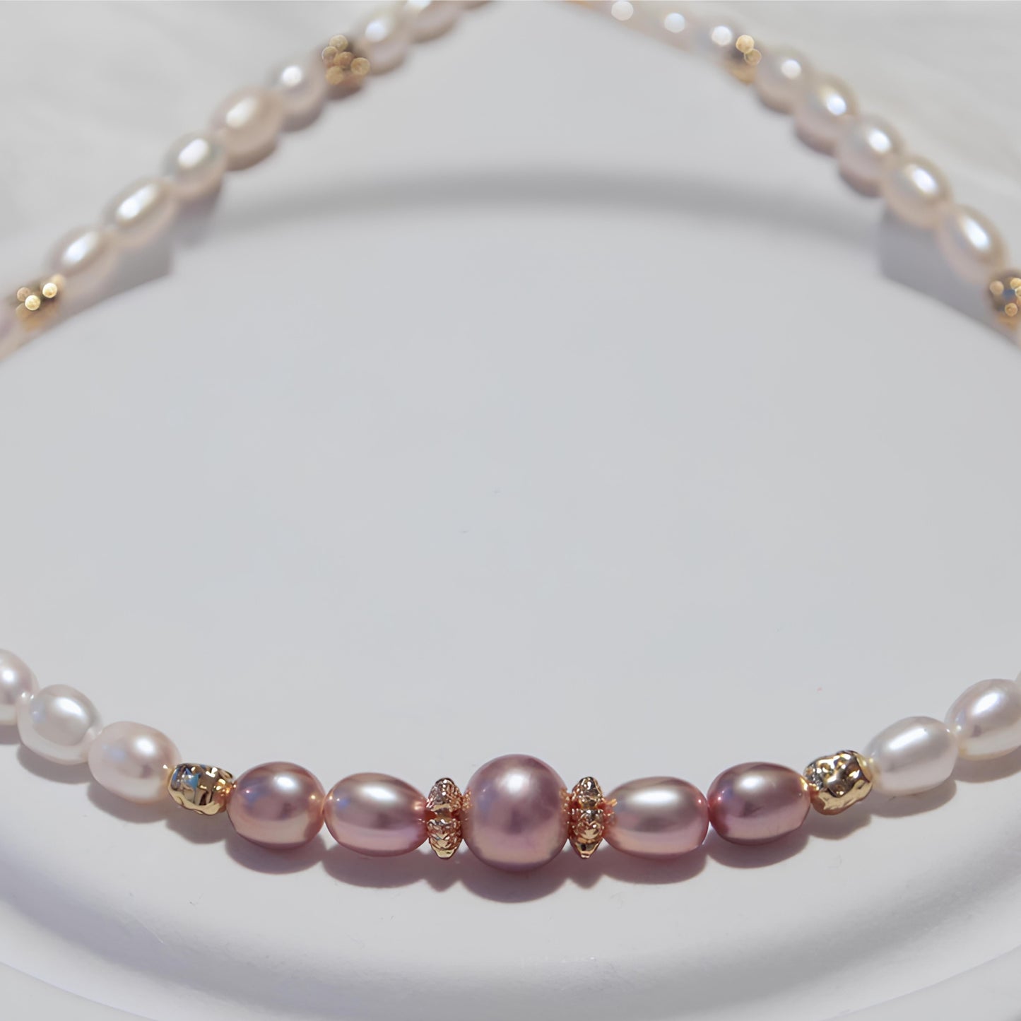 Metallic Pearl Necklace