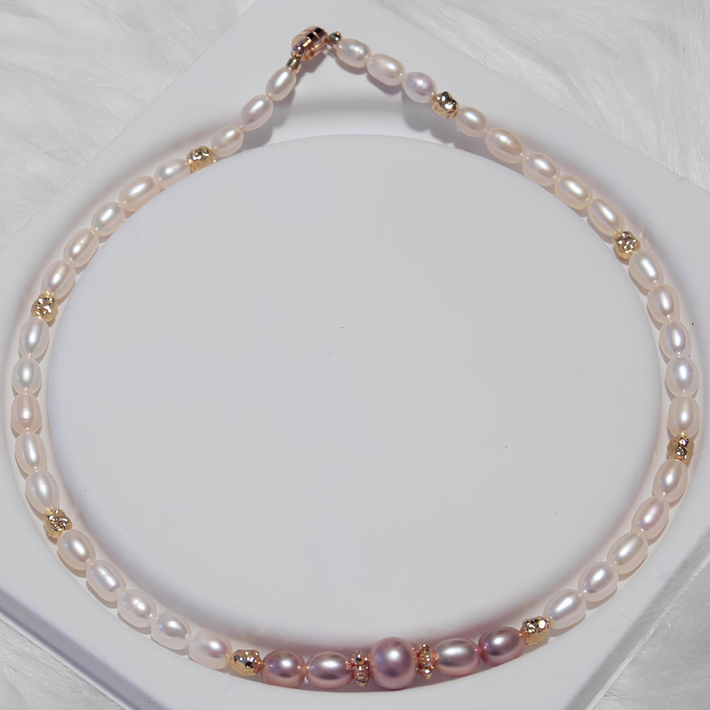 Metallic Pearl Necklace