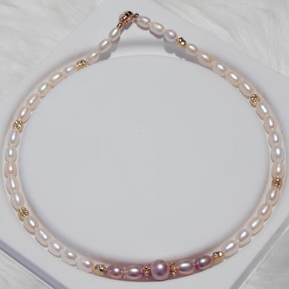 Metallic Pearl Necklace