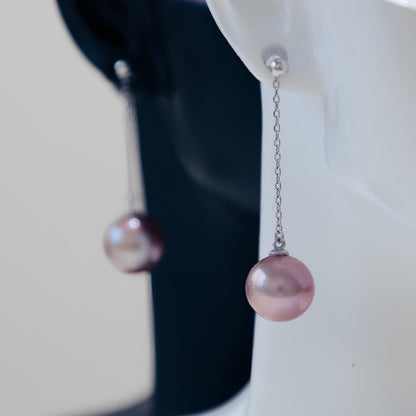 Wave Purple Pearl Earrings