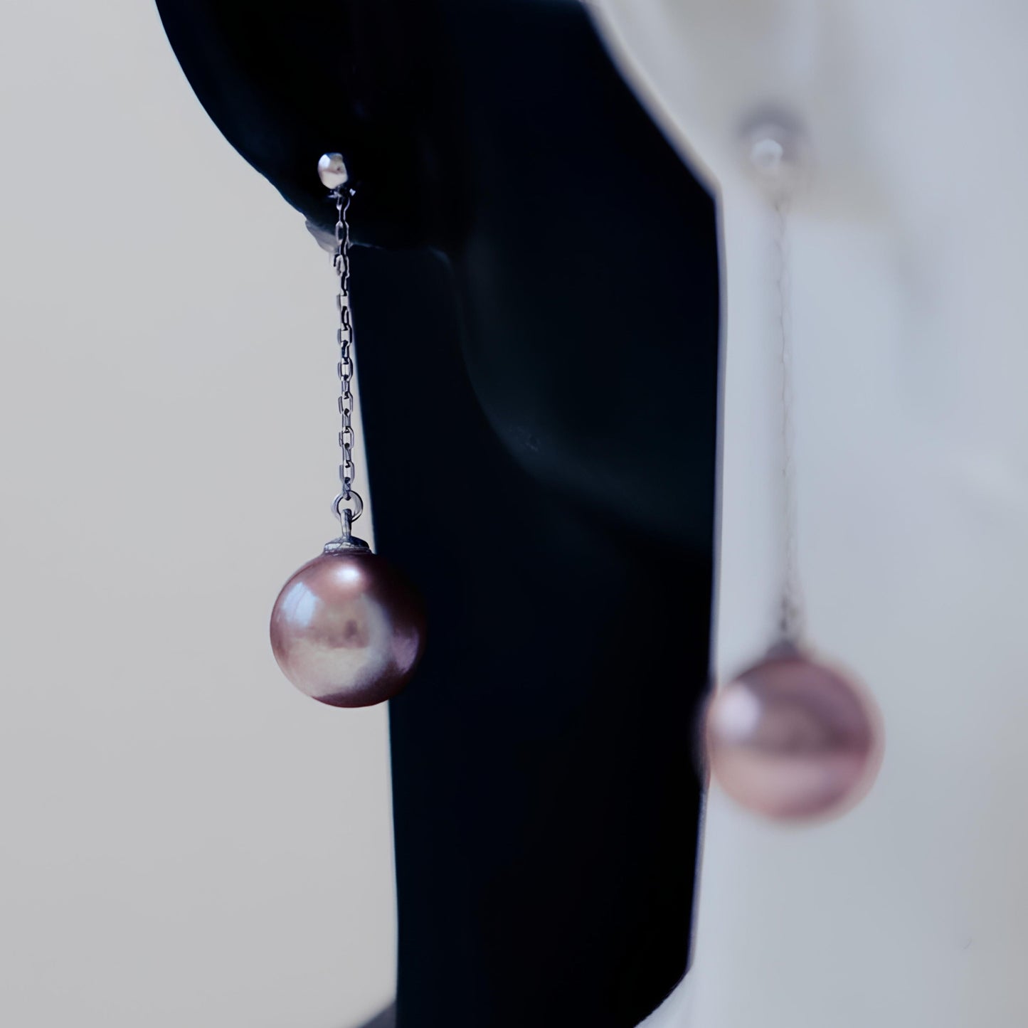 Wave Purple Pearl Earrings