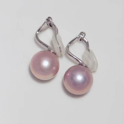 Pink Pearl Earrings Clips-on