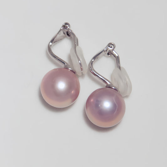 Pink Pearl Earrings Clips-on