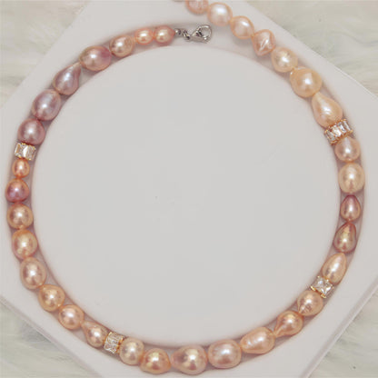 Gold Raindrop Pearl Necklace