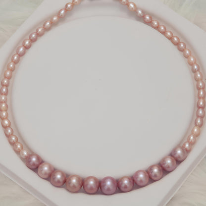 Pink-Orange Pearl Necklace