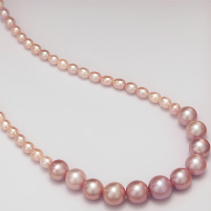 Pink-Orange Pearl Necklace