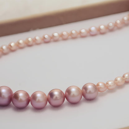 Pink-Orange Pearl Necklace