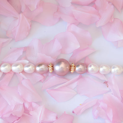 Metallic Pink Purple Pearl Bracelet