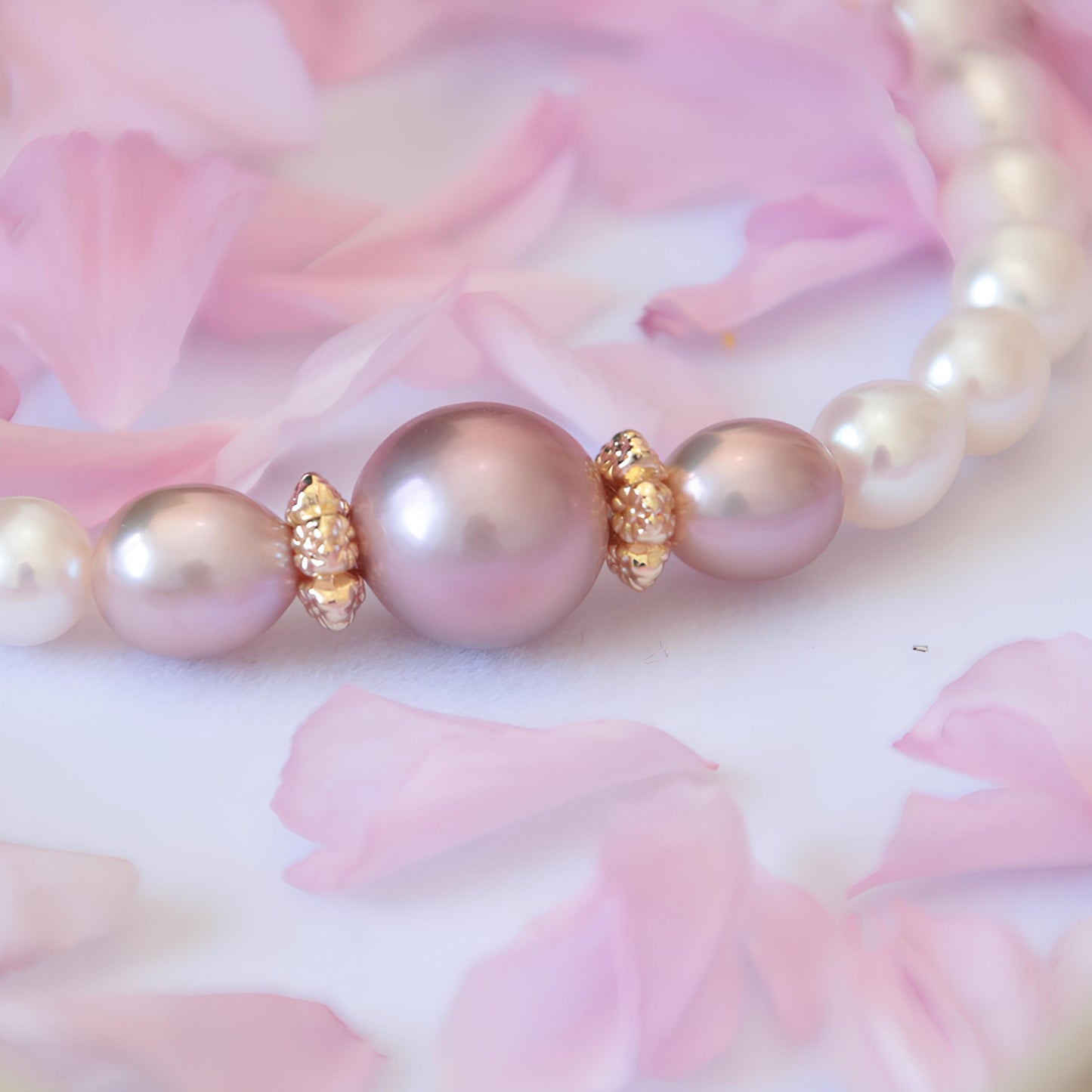 Metallic Pink Purple Pearl Bracelet