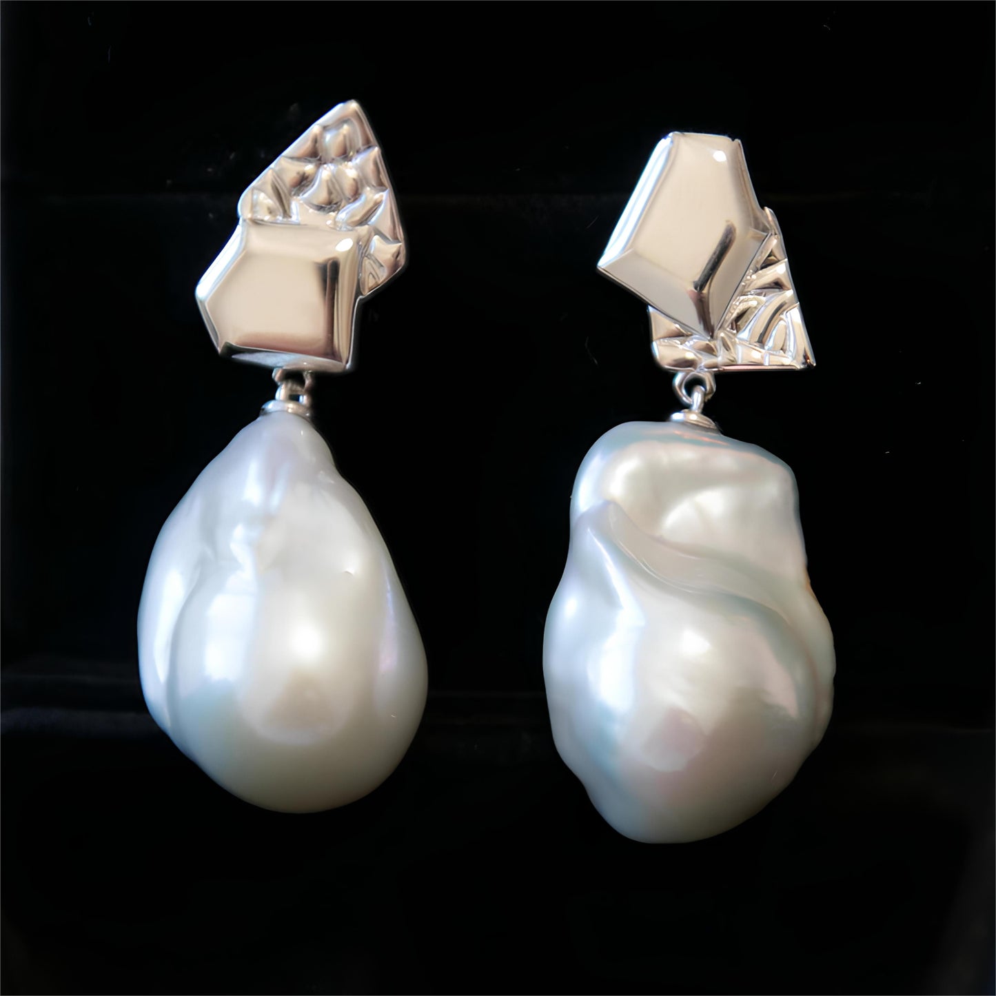 White Baroque Earrings