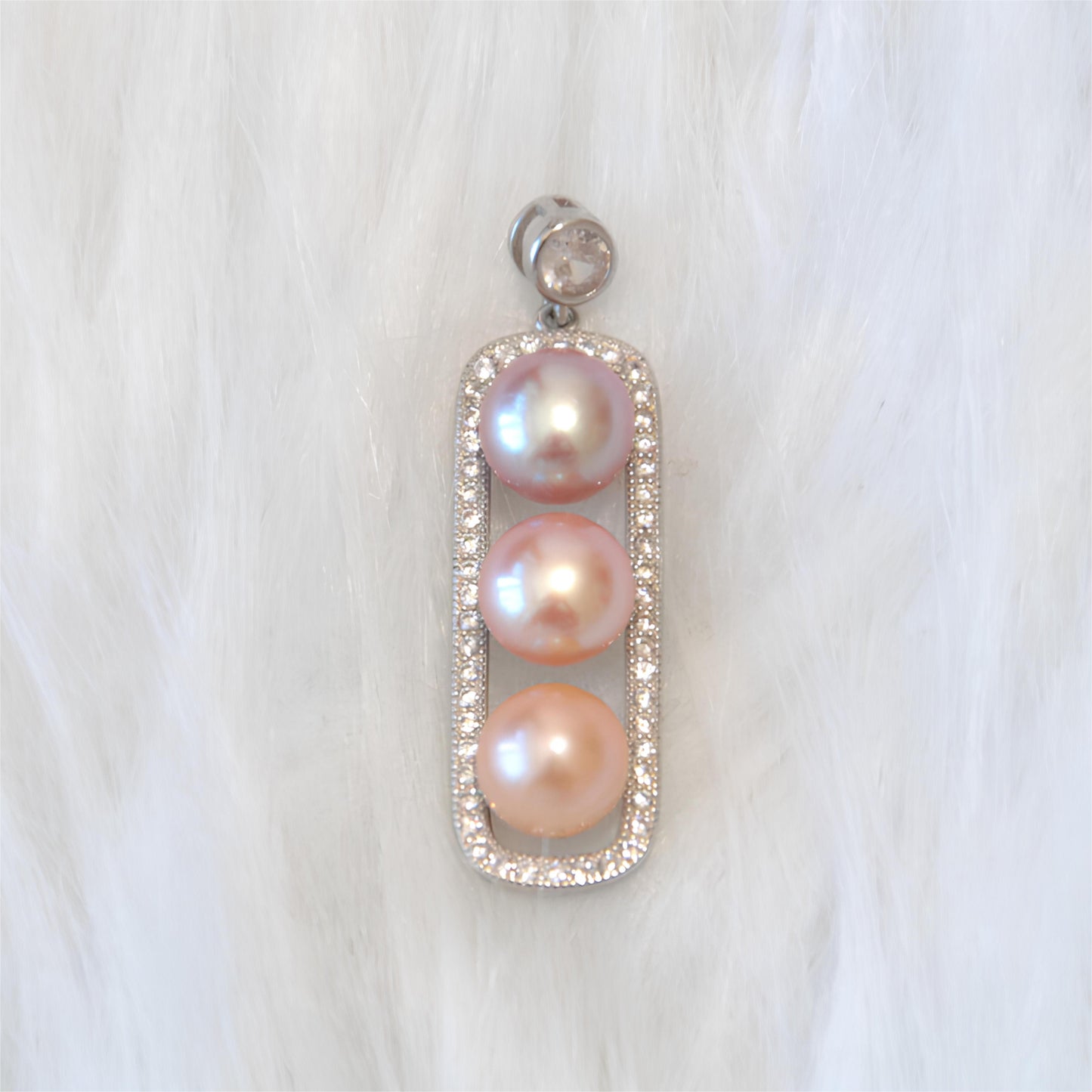 Three Gold-Orange Pearls Necklace Pendant