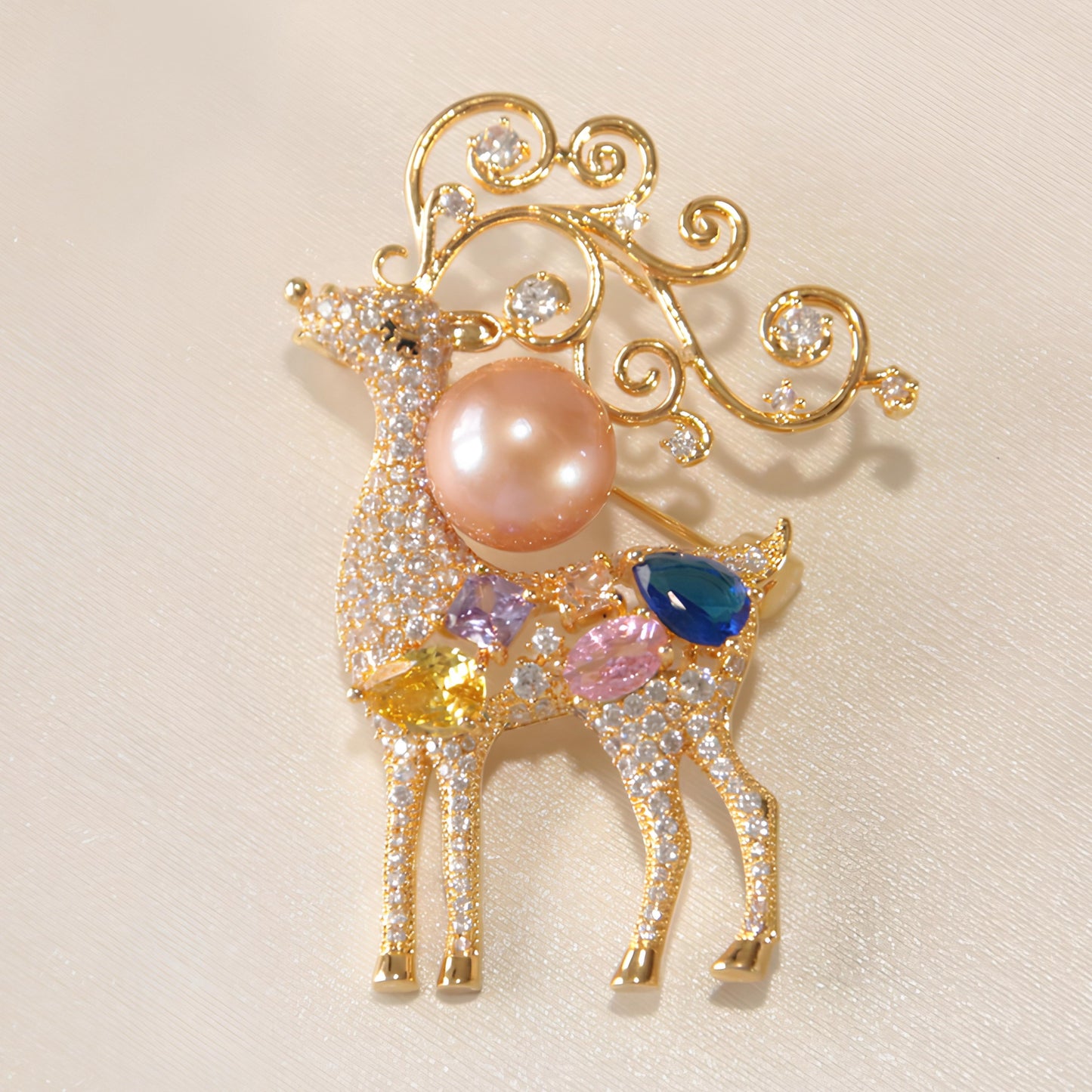 Golden Elk Brooch